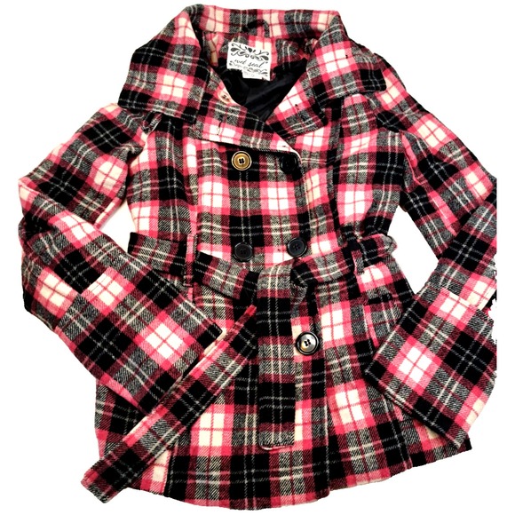 Girls 5/6 Lot Winter Preppy Clothing Wet Seal Y2K Wool Blend Pea Coat Academia - Picture 2 of 16